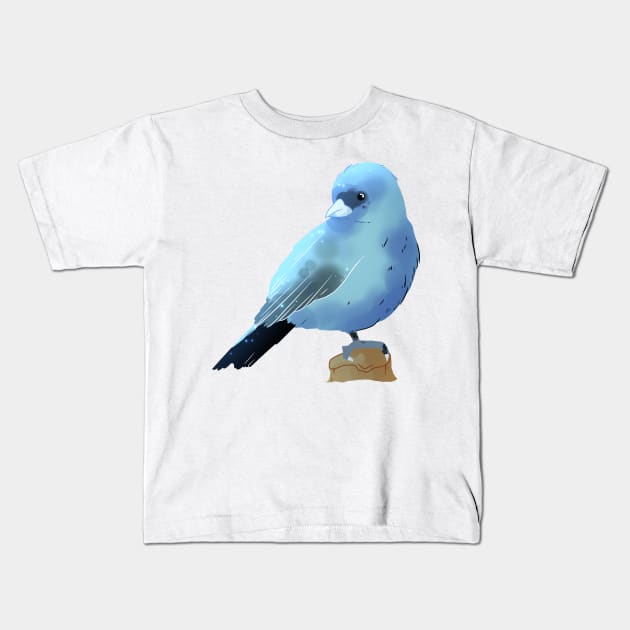 Indigo Bunting Kids T-Shirt by scribblekisses